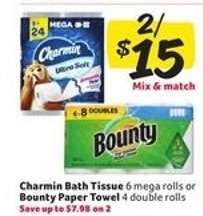 Charmin Bath Tissue or Bounty Paper Towel