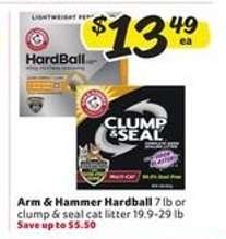 Arm & Hammer Hardball or Clump & Seal Cat Litter
