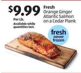 Fresh Orange Ginger Atlantic Salmon on a Cedar Plank
