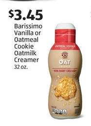 Barissimo Vanilla or Oatmeal Cookie Oatmilk Creamer