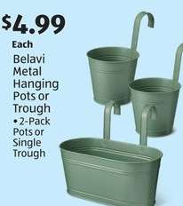Belavi Metal Hanging Pots or Trough
