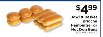 Bowl & Basket Brioche Hamburger or Hot Dog Buns