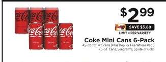 Coke Mini Cans 6-Pack