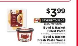 Bowl & Basket Filled Pasta / Fresh Pasta Sauce