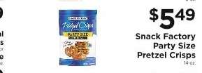 Snack Factory Party Size Pretzel Crisps