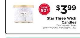 Star Three Wick Candles