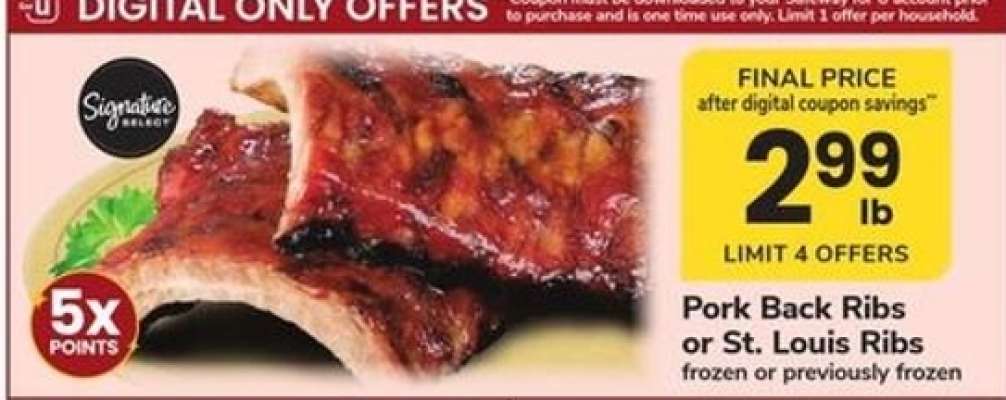 Pork Back Ribs or St Louis Ribs