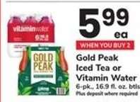 Gold Peak Iced Tea or Vitamin Water