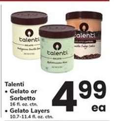 Talenti Gelato or Sorbetto