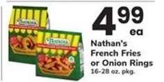 Nathan's French Fries or Onion Rings