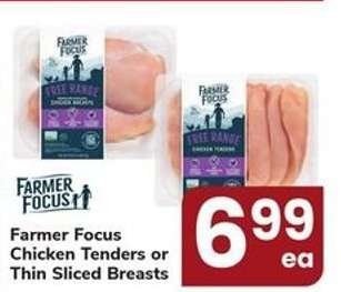 Farmer Focus Chicken Tenders or Thin Sliced Breasts
