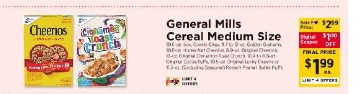 General Mills Cereal Medium Size