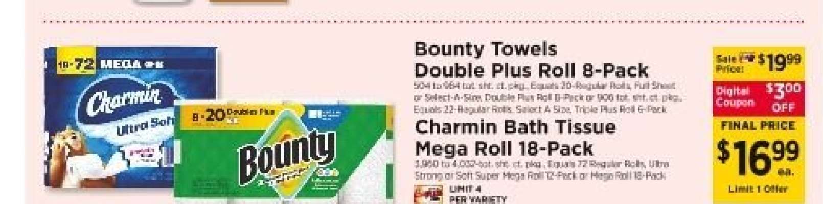 Charmin Bath Tissue Mega Roll 18-Pack