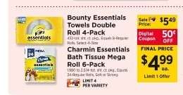 Charmin Essentials Bath Tissue Mega Roll 6-Pack
