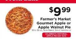 Farmer's Market Gourmet Apple or Apple Walnut Pie