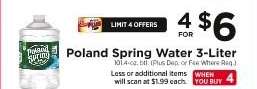 Poland Spring Water 3-Liter