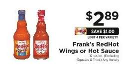 Frank's RedHot Wings or Hot Sauce