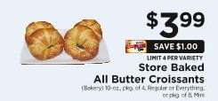 Store Baked All Butter Croissants