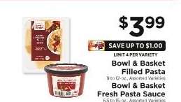 Bowl & Basket Filled Pasta / Fresh Pasta Sauce