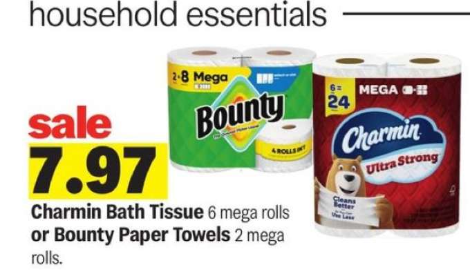 Charmin Bath Tissue or Bounty Paper Towels