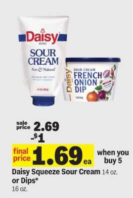 Daisy Squeeze Sour Cream or Dips