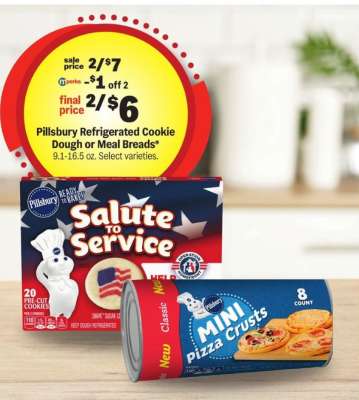 Pillsbury Refrigerated Cookie Dough or Meal Breads