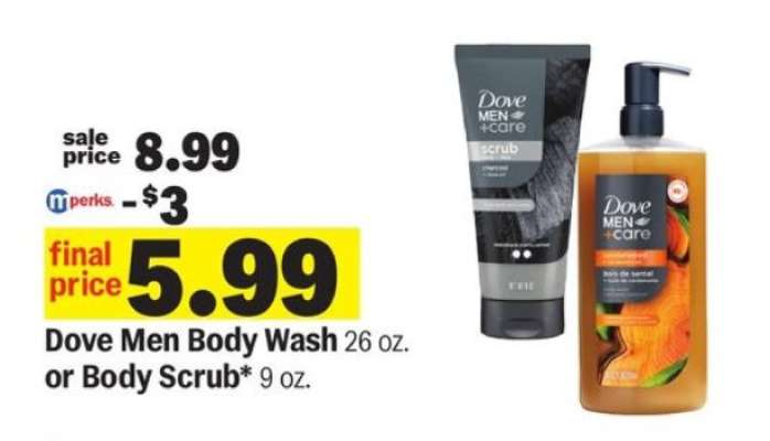 Dove Men Body Wash or Body Scrub