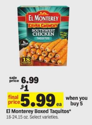 El Monterey Boxed Taquitos