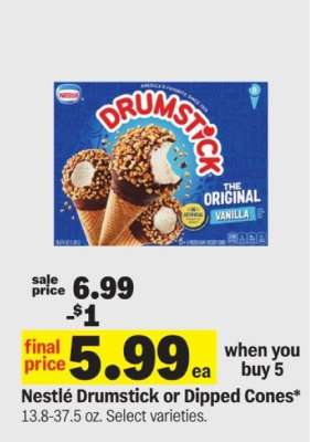 Nestlé Drumstick or Dipped Cones