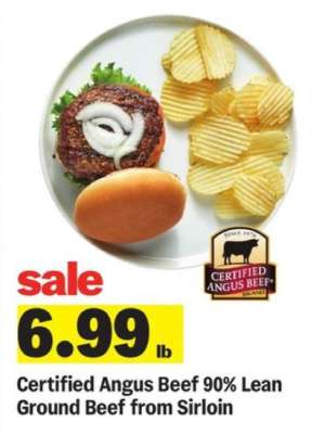 Certified Angus Beef 90% Lean Ground Beef from Sirloin