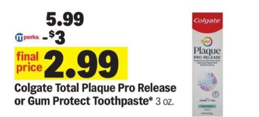 Colgate Total Plaque Pro Release or Gum Protect Toothpaste