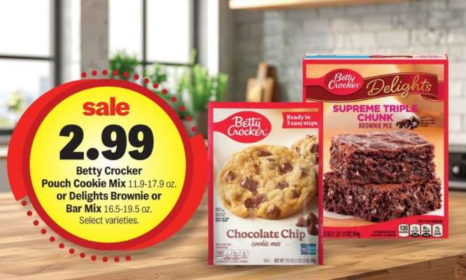 Betty Crocker Pouch Cookie Mix or Delights Brownie or Bar Mix