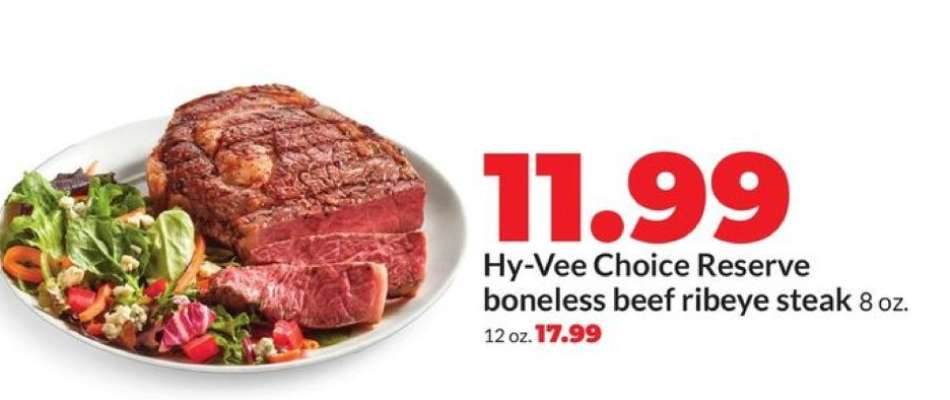 Hy-Vee Choice Reserve boneless beef ribeye steak