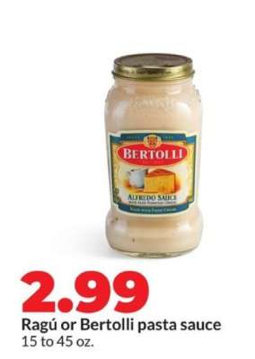 Ragú or Bertolli pasta sauce