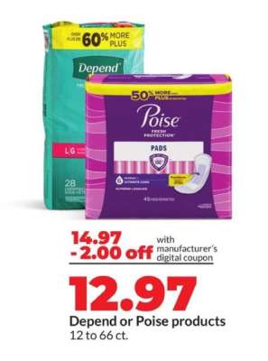 Depend or Poise Products*