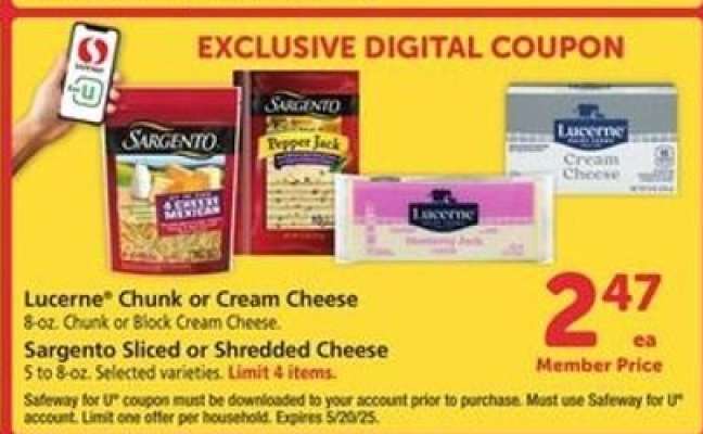 Lucerne Chunk or Cream Cheese