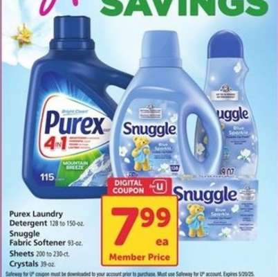 Purex Laundry Detergent & Snuggle Fabric Softener