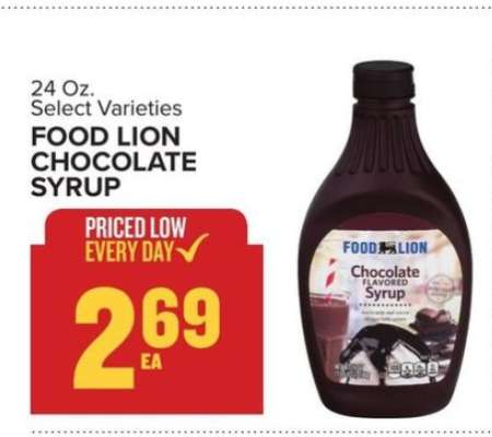 FOOD LION CHOCOLATE SYRUP