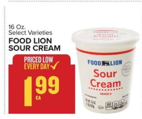 Food Lion Sour Cream