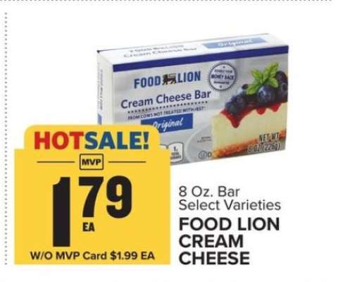 Food Lion Cream Cheese