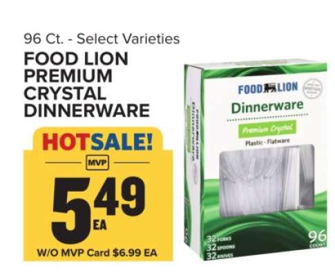 Food Lion Premium Crystal Dinnerware
