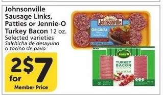 Johnsonville Sausage Links, Patties or Jennie-O Turkey Bacon - 12 oz. Selected varieties