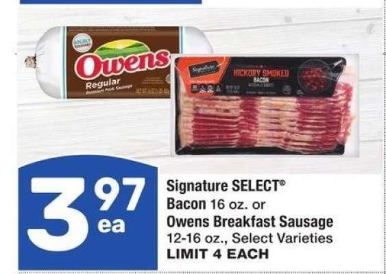 Signature SELECT® Bacon 16 oz. or Owens Breakfast Sausage 12-16 oz. - Select Varieties