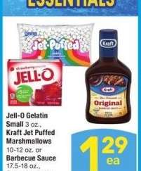 Jell-O Gelatin Small 3 oz., Kraft Jet Puffed Marshmallows 10-12 oz. or Barbecue Sauce 17.5-18 oz. - Select Varieties