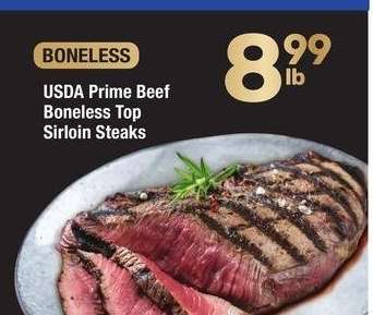 USDA Prime Beef Boneless Top Sirloin Steaks