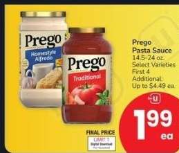 Prego Pasta Sauce - 14.5-24 oz. Select Varieties