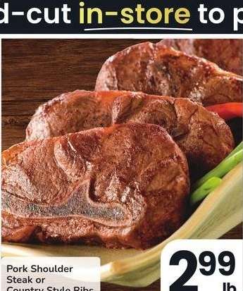 Pork Shoulder Steak or Country Style Ribs - Bone - In, Value Pack