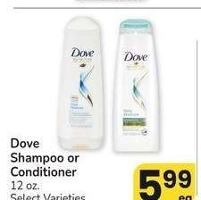 Dove Shampoo or Conditioner - 12 oz. Select Varieties