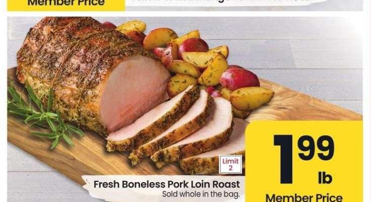 Fresh Boneless Pork Loin Roast - Sold whole in the bag.