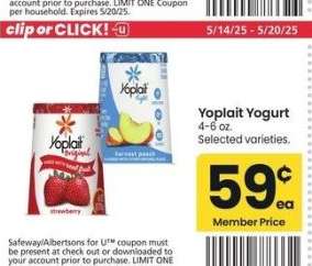 Yoplait Yogurt - 4-6 oz. Selected varieties.